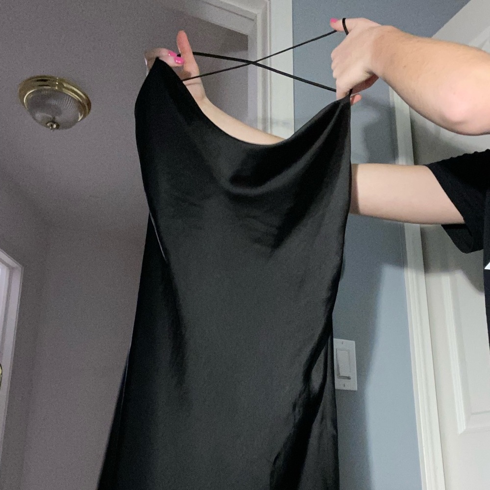 Zara black silk mini dress